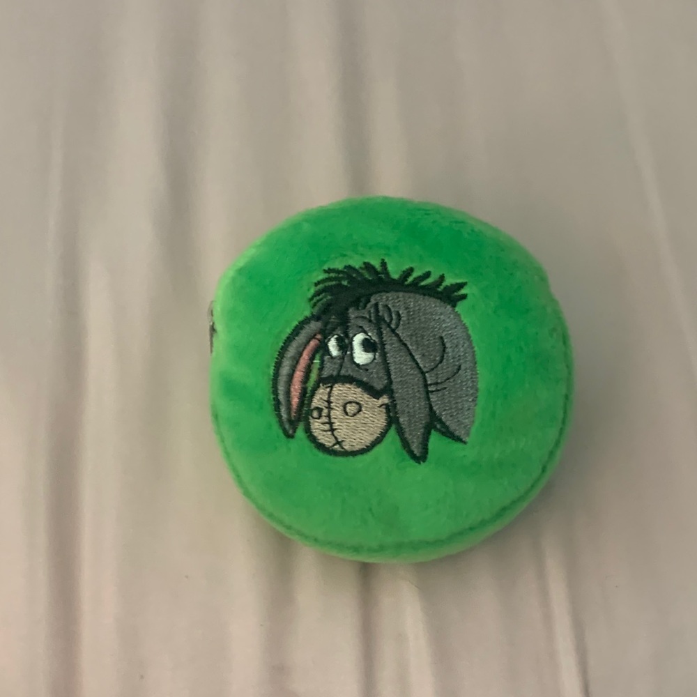Disney Green Plush Pouch with Embroidered Logo